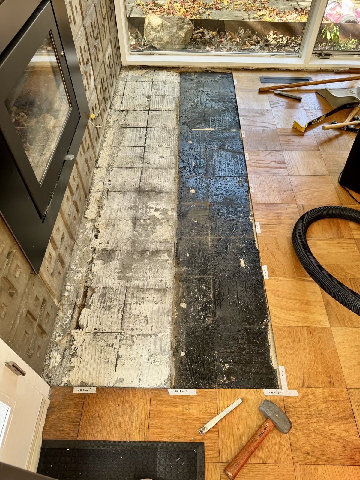 hearth after demolition