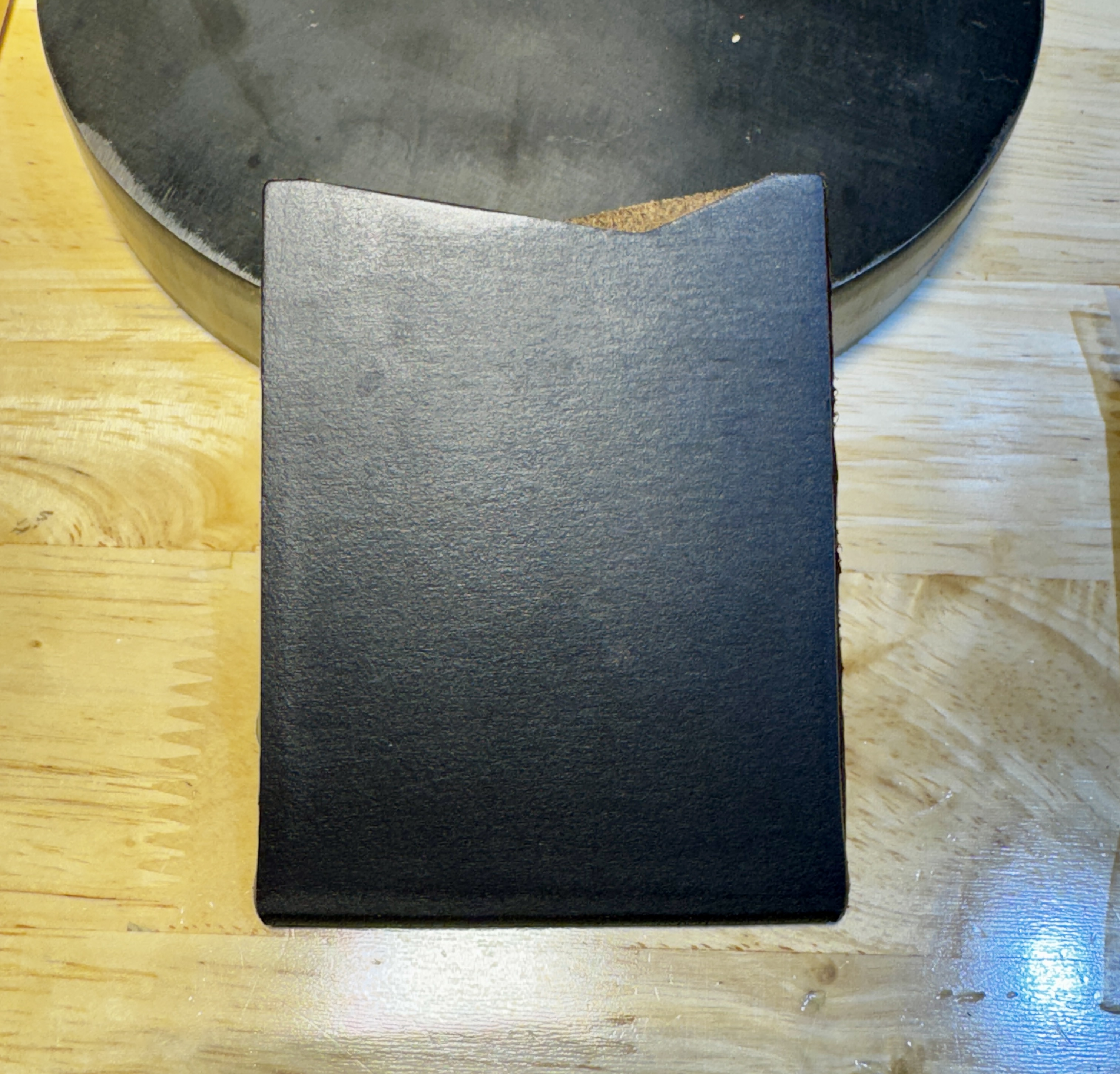 leather cut and folded to shape