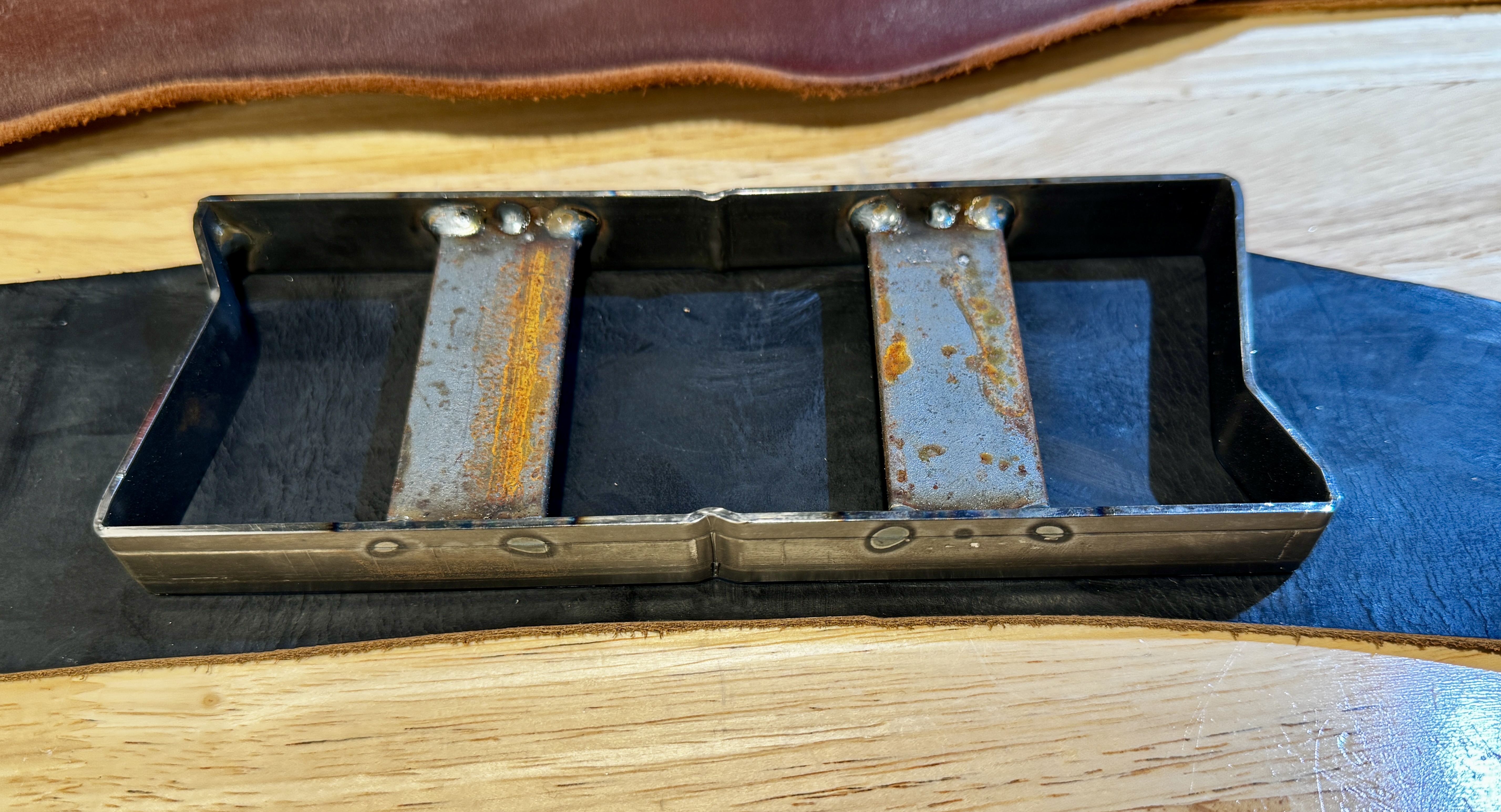 the die about to cut some leather