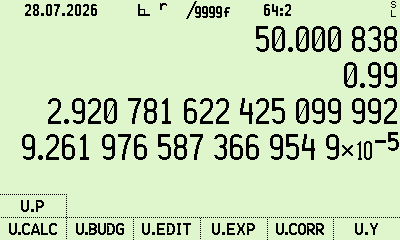 the stack after U.EXP, showing the coverage factor and the expanded uncertainty