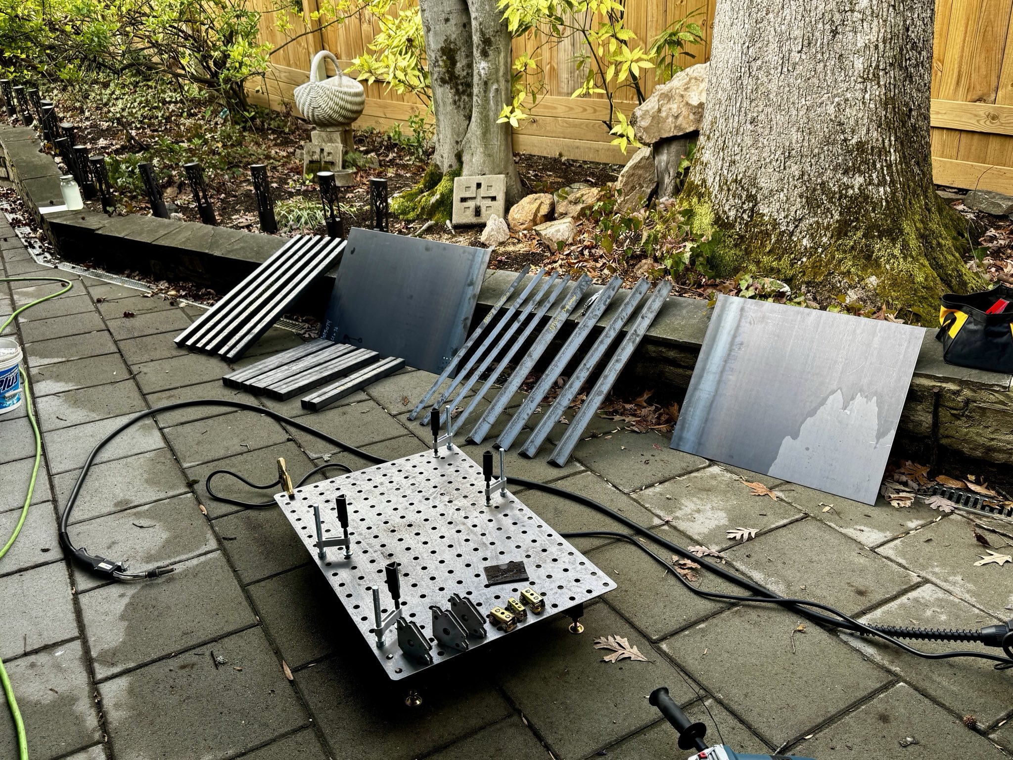 mild steel waiting to be welded into a cart