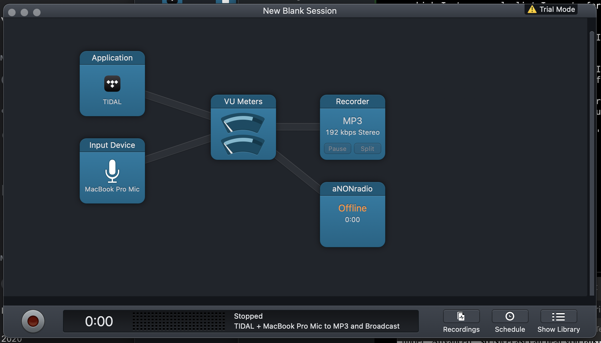 Here's what the overall session looks like when configured.