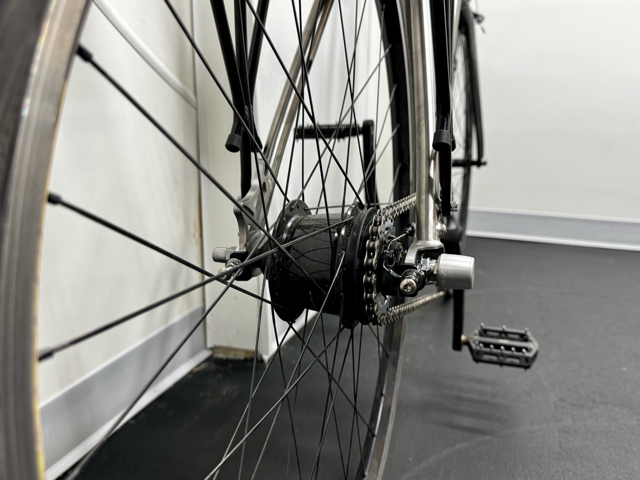 the rear drive hub of the bike