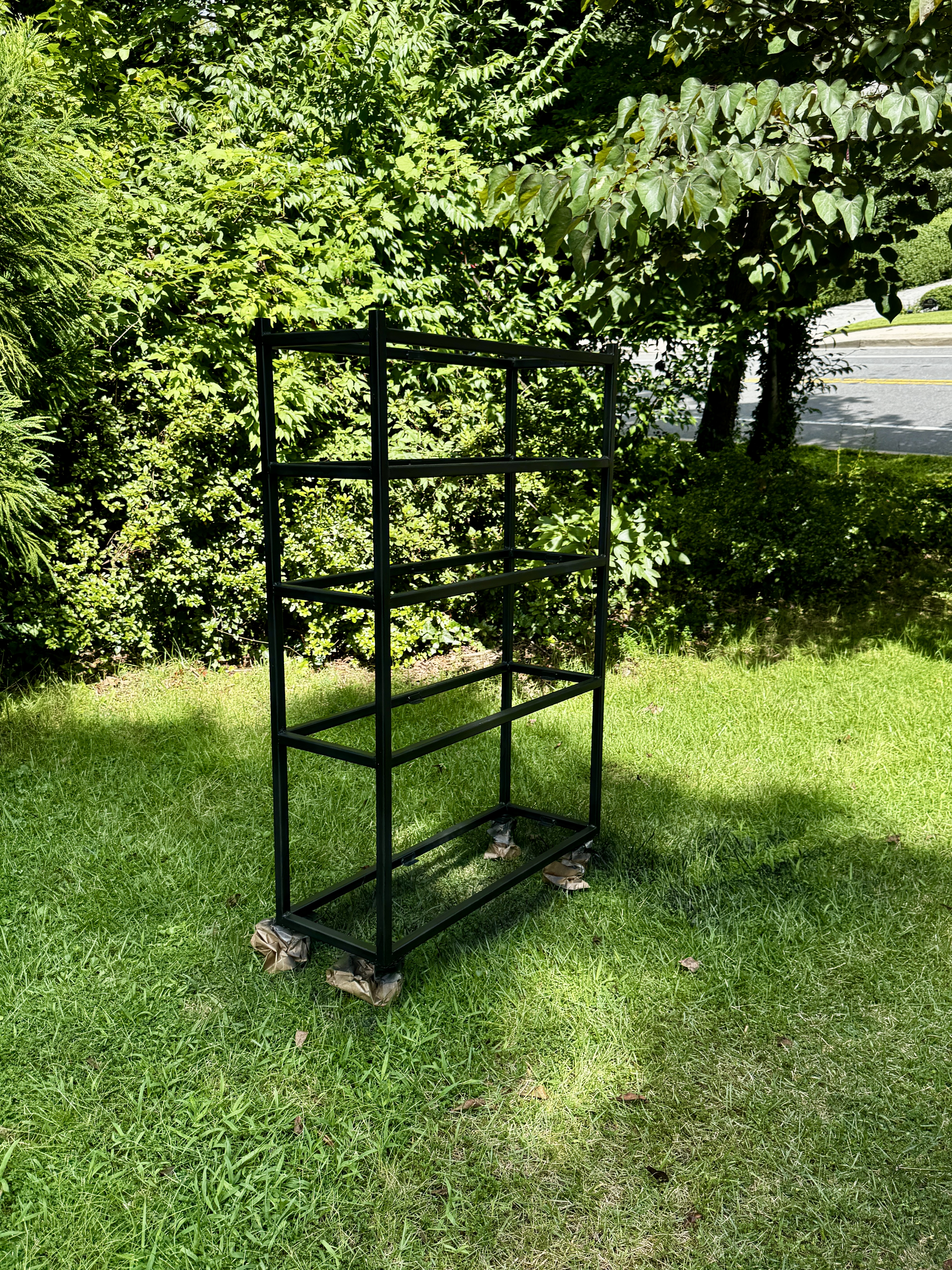 Painting the shoe rack.